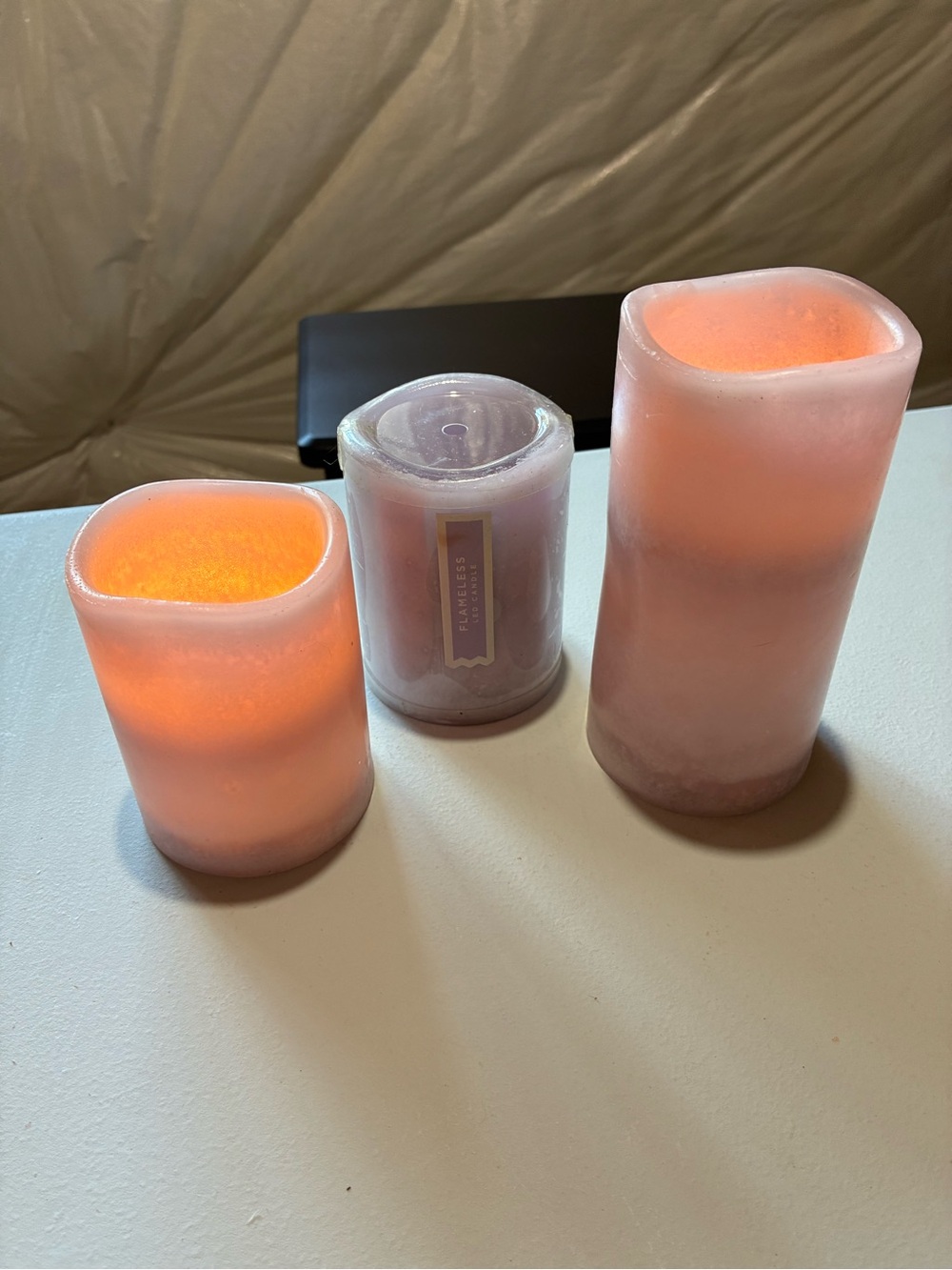 LED Flameless Pillar Candles Set of 3